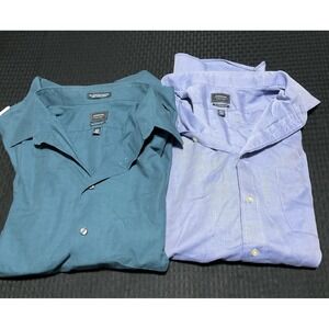 Arrow Dress Shirt Mens 17 34/35 Multicolor Classic Fit Long Sleeve Lot Of‎ 2